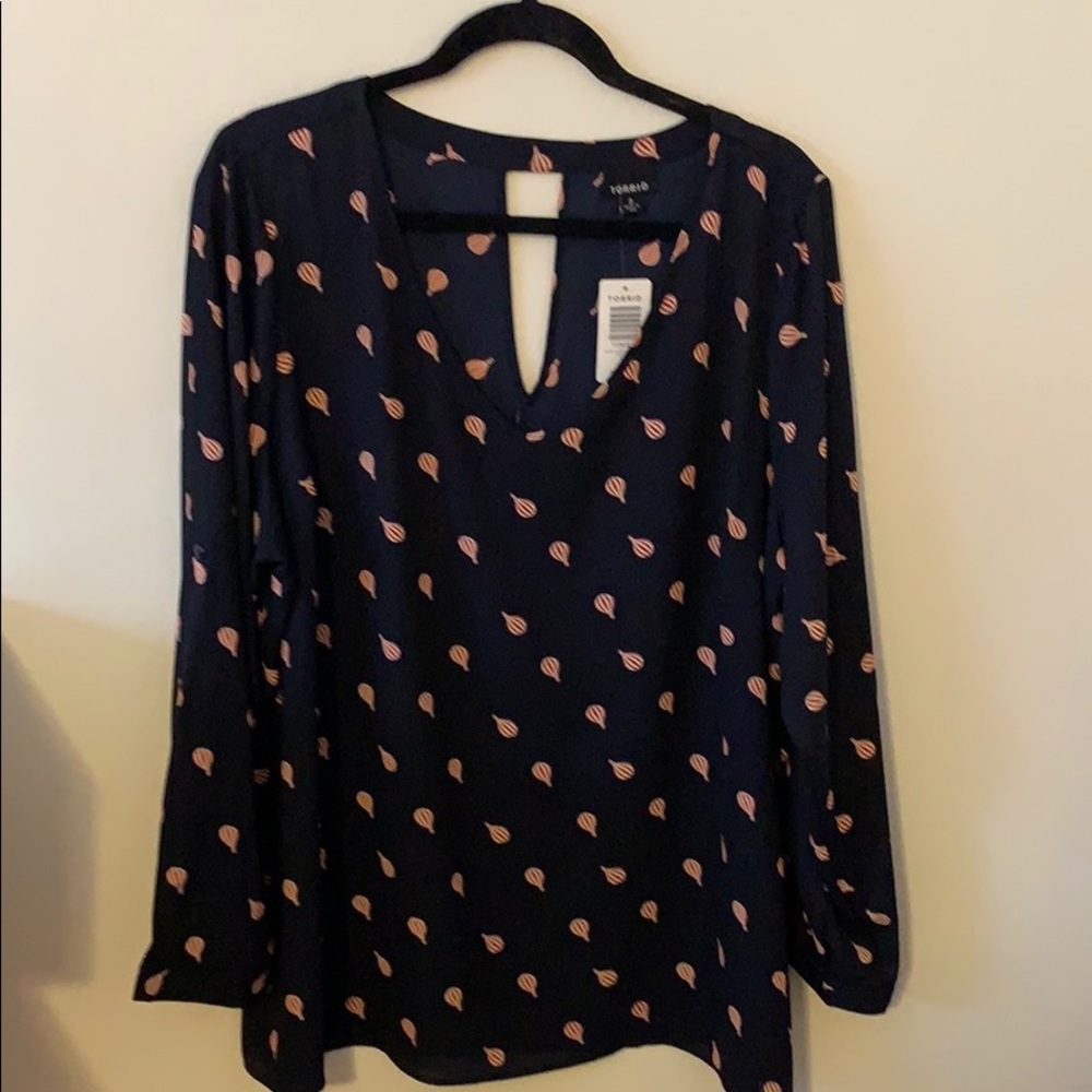Torrid Print V Neck Blouse
